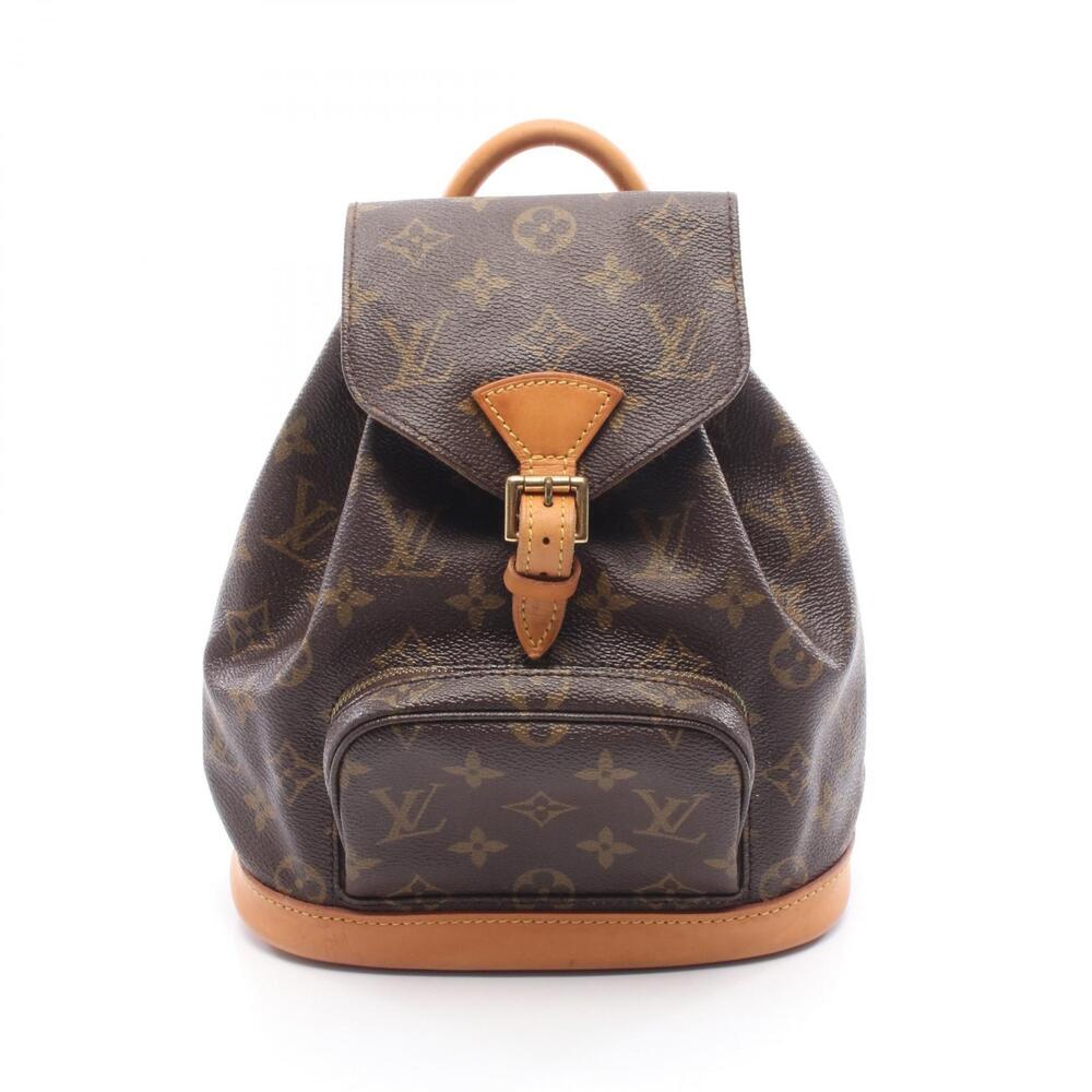 Louis Vuitton Montsouris Backpack Rucksack Canvas Leather Monogram Brown